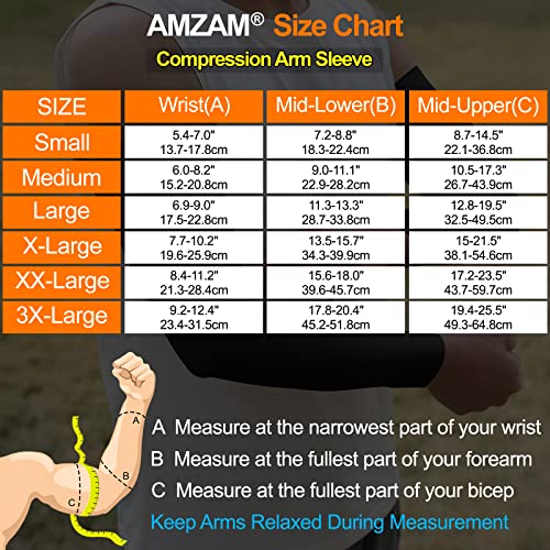 Amzam® Medical Compression Arm Sleeve For Women & Men, 15-20 Mmhg Graduated Compression Brace With Silicone Band For Pain Relief, Lymphedema, Edema, Swelling, Arthritis, Black M #TOP5