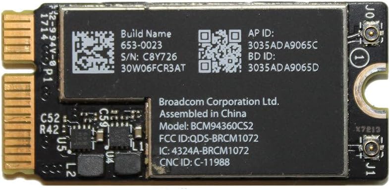 A1466 WiFi Airport Bluetooth Card for MacBook Air 2013-2017 BCM94360CS2, 653-0023, 661-7465, 661-7465, 661-7465, 661-7481 (Authentic)