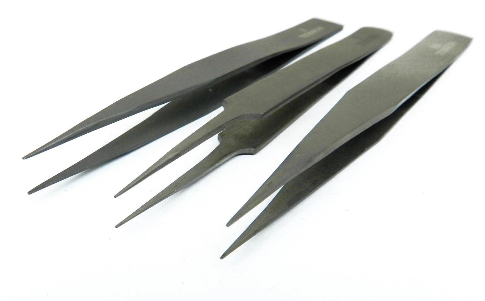 Set di 3 pinzette di precisione in titanio, ultra leggere, non magnetiche, ad alta temperatura, stile #1 - #5 - AA