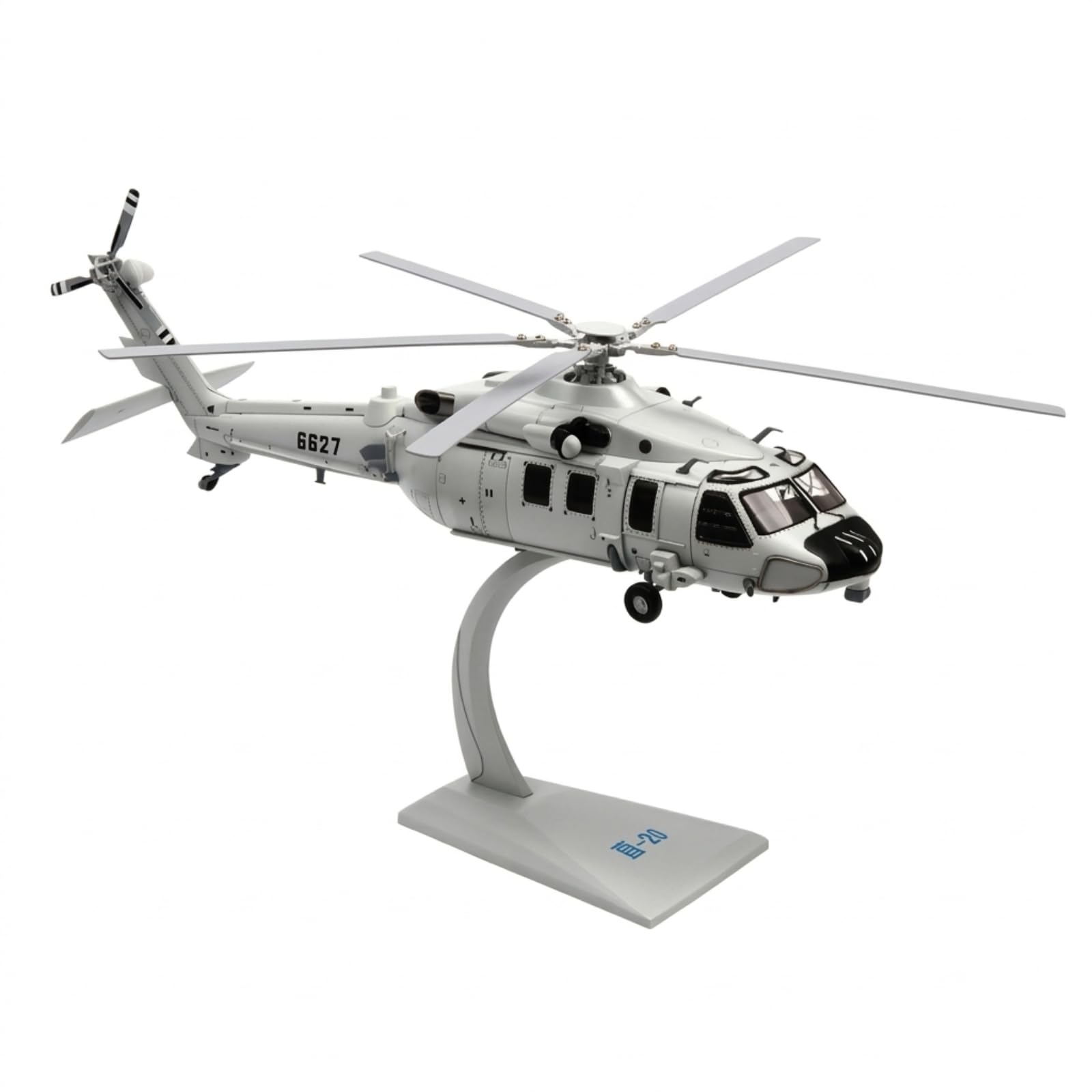 Modellino di Elicottero Militare Elicottero con Piedistallo Statico Modello in Metallo per Esposizione, Ufficio, 1 48, Versione Terrestre Z-20