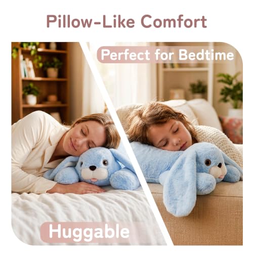 Image of Niuniu Daddy Weighted Stuffed Animals, 20 in 3.3 lbs, Rabbit Calming Plush | Heavy sensory lap pad, lying body pillow for sleeping, machine wash, huggable plushies, soothing gift for kids and adults