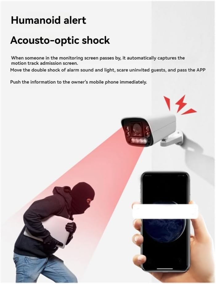 4K 6MP POE IPカメラ XMeye アウトドア監視オーディオ TFカードセキュリティ人間の動き顔AIアラームカラーナイトビ