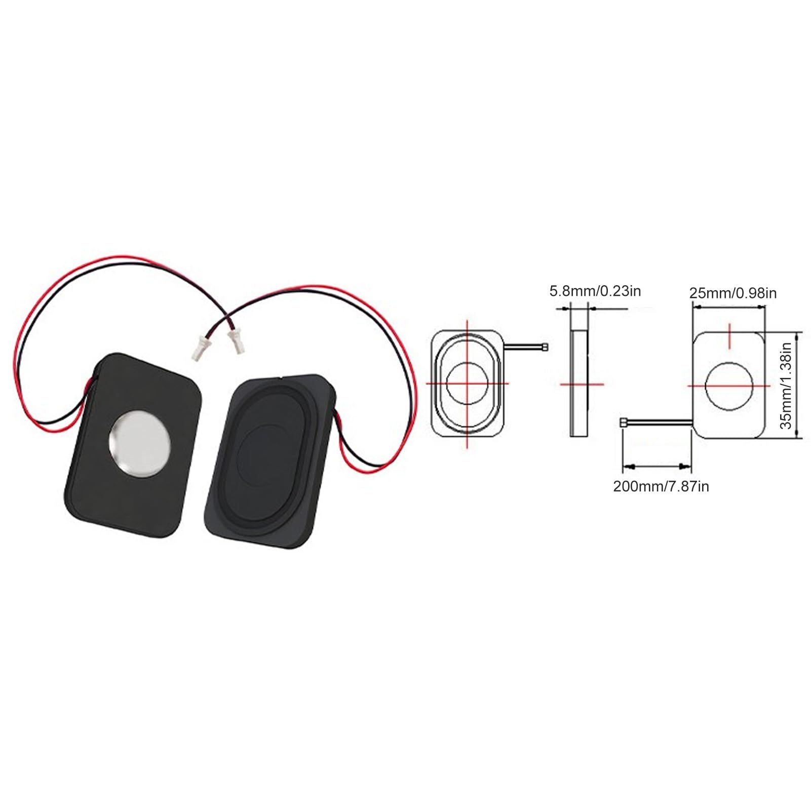 4Szt 2535 Głośnik Wnękowy, 25 * 35mm Mini Głośnik 2W 8Ω 0 Do 20Khz Pełna Charakterystyka Częstotliwościowa Audio Głośnik Wnęki Dźwiękowej Terminal Jst, Do Laptopów, Telefonów Wideo, Płyt Dvd