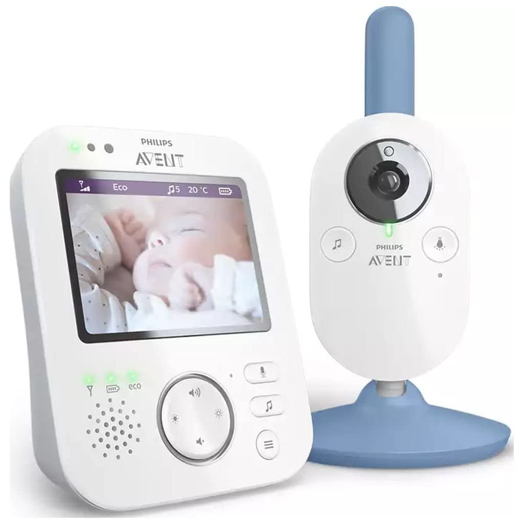 Philips AVENT Baby monitor SCD845/26 monitor video per bambino 300 m FHSS Blu, Bianco