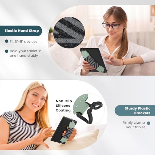 MoKo Correa de Mano de Seguridad para 6-8" Kindle eReaders Fire Tableta - Kindle/Kobo/Voyaga/Lenovo/Sony Kindle E-Book Tablet, Soporte de Agarre de Dedo Elástico Multifuncional Tableta, Menta Verde - imagen 5