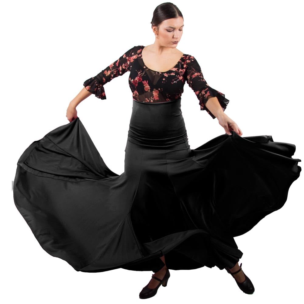 Falda de Flamenco de 8 Godet de Cintura Alta