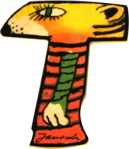 Janosch Holzbuchstabe T farblich sortiert