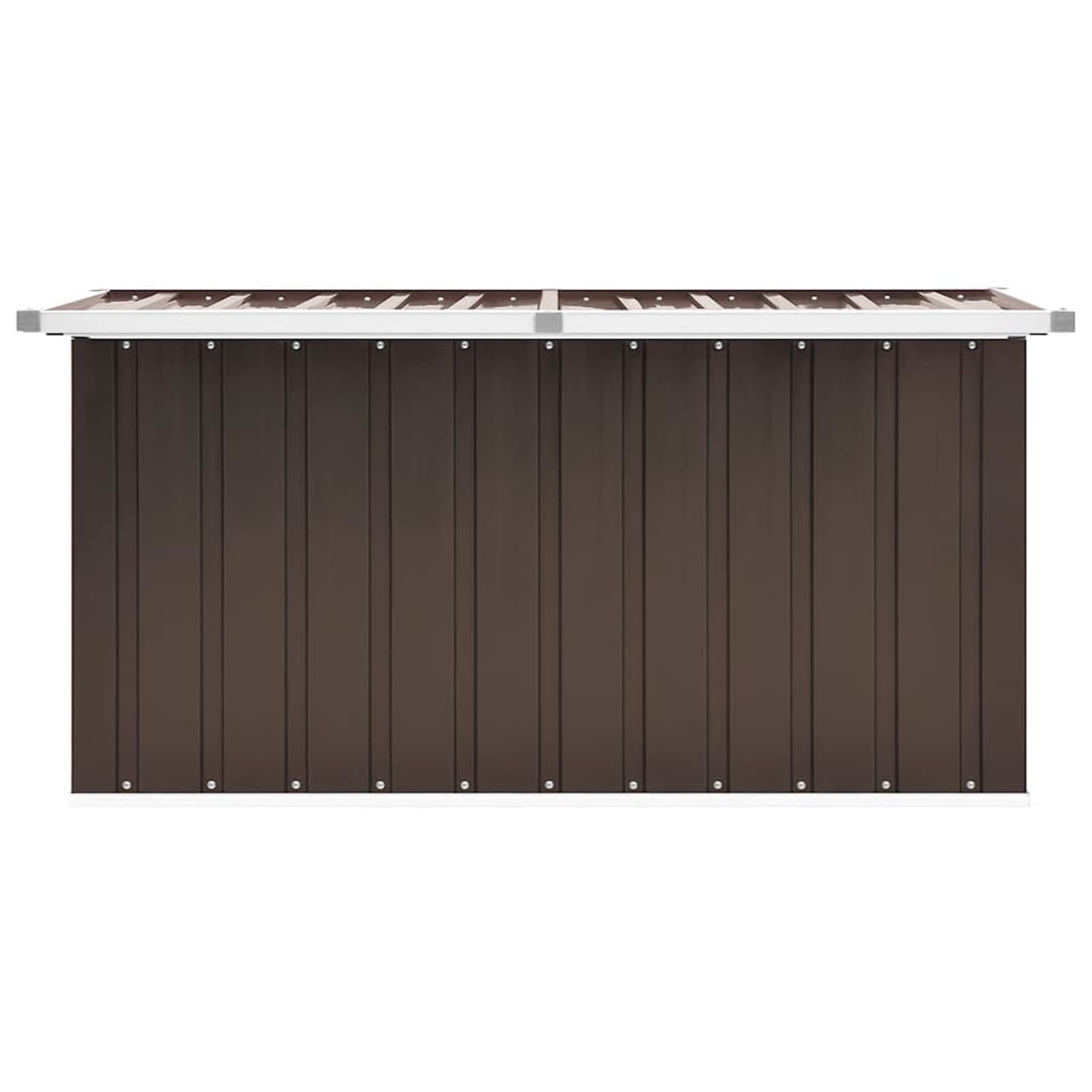 Caja de jardín, caja de cojines, caja de almacenamiento, muebles de jardín, caja de herramientas, caja de balcón, para jardín, terraza, marrón, 129 x 67 x 65 cm