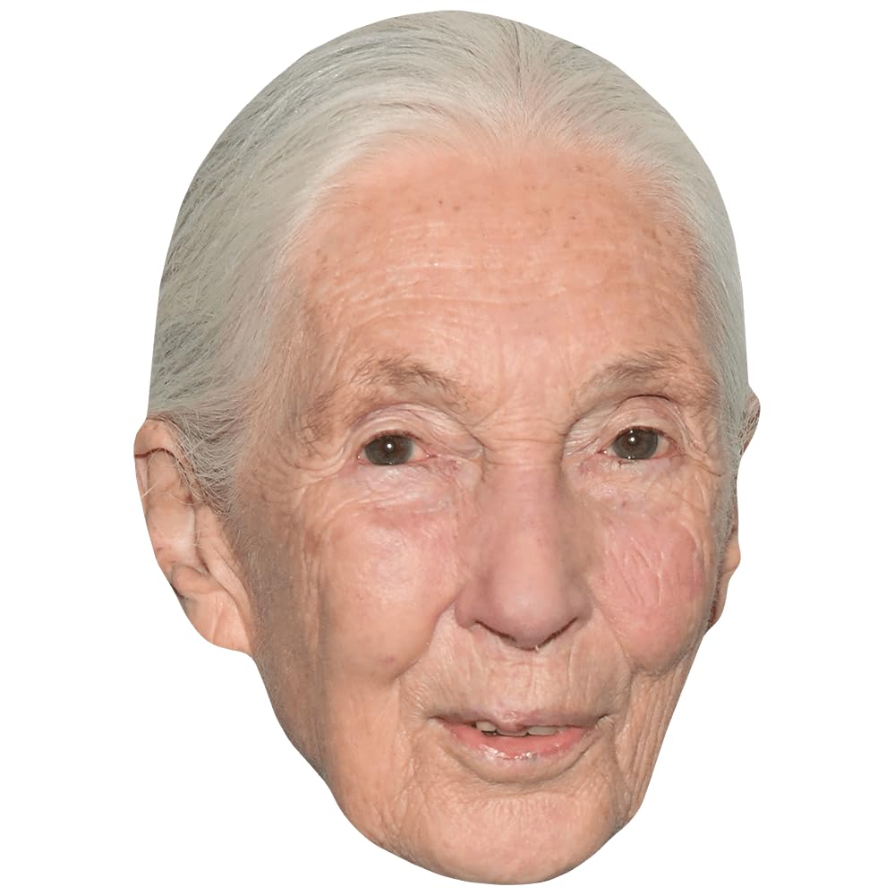 Celebrity Cutouts Lifelike Jane Goodall (Smile) Celebrity Mask, Flat Card Face, Fancy Dress Mask