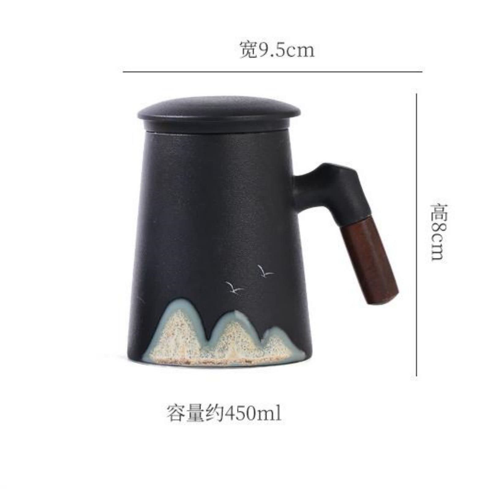 Tazze Tazza in Ceramica da 450 ml con Coperchio e infusore per tè, Tazza da tè con Coperchio per separare Le Foglie di tè, Perfetta per preparare Il tè (Bianco)