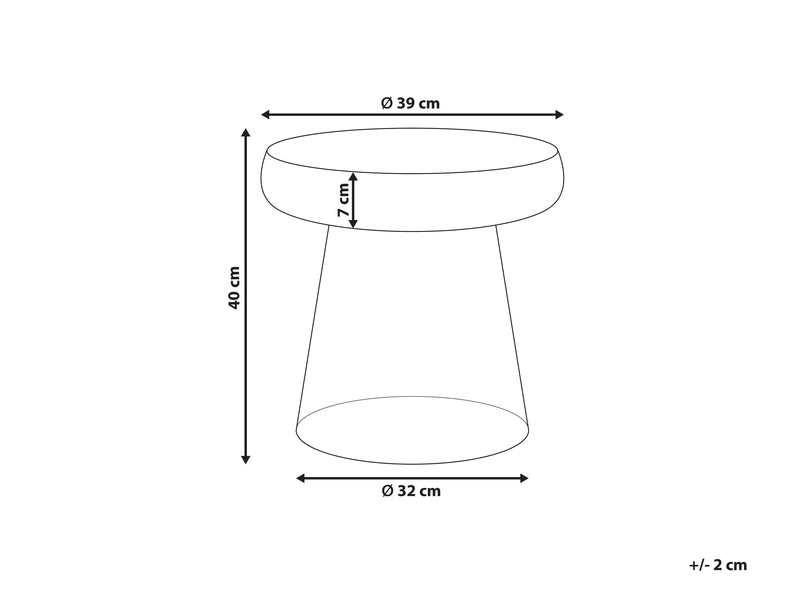 Beliani Mesa Auxiliar Decorativa de Vidrio Transparente Tintado ø 39 cm Gris Caldera