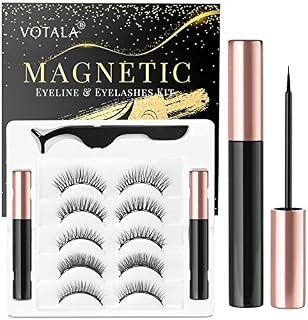 Votala Magnetic Eyelashes and Magnetic Eyeliner Kit, 5 Pairs of Different Styles Reusable
