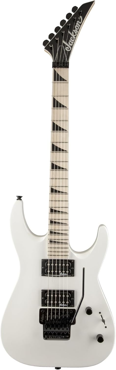 Jackson JS Series Dinky Arch Top JS32 DKAM 6-String Electric Guitar (Snow White) Bundle with Jackson Economy Hardshell Case (2 Items)