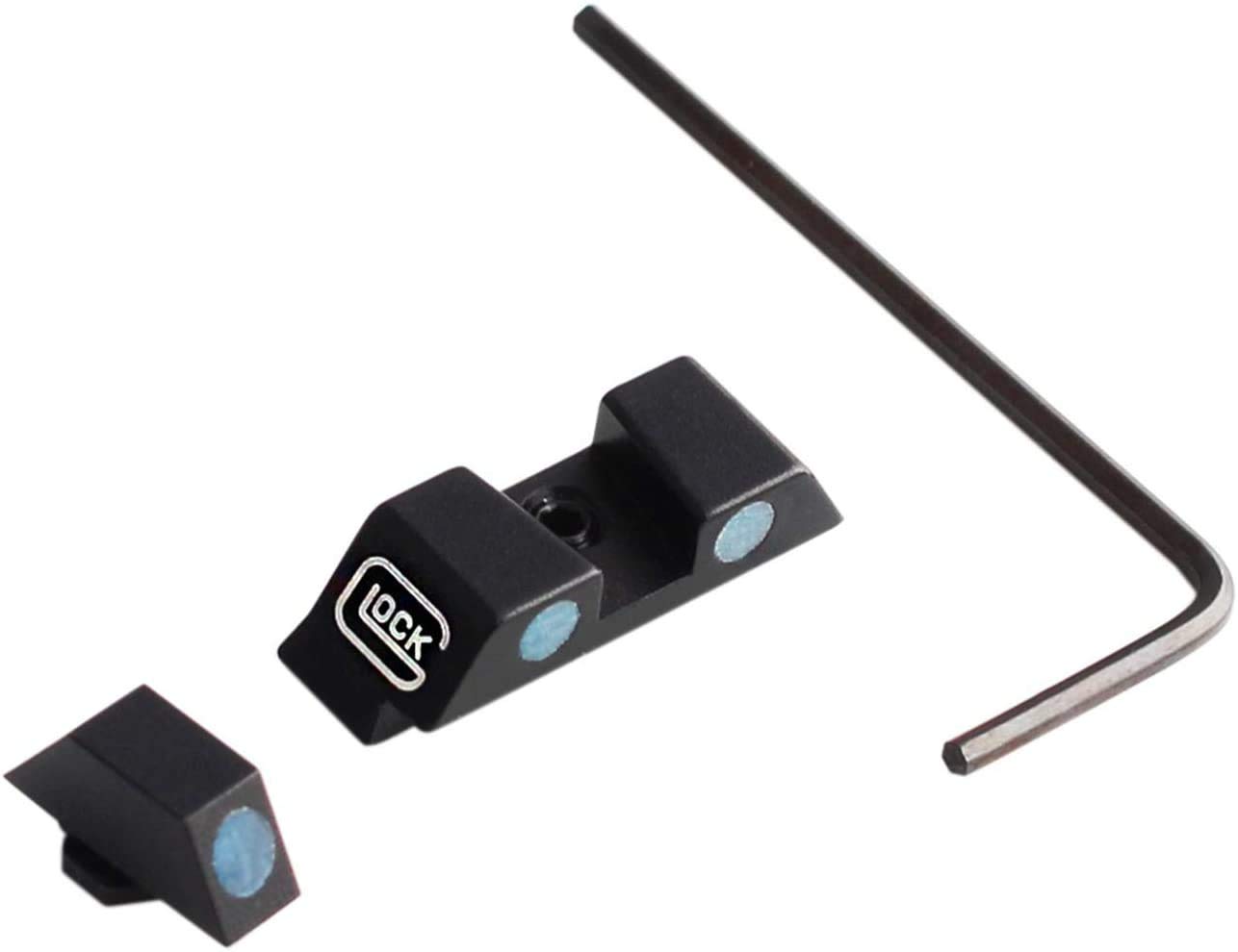 Sights3-Dot Night Sights,Blue/Green Photoluminescent Outline, Special for Glock Night Sight Set for G17,G19,G22,G23,G26,G27,G33,G34,G35,G37,G38,G39 (Including Gen4) (Light-Absorbing? (Blue)