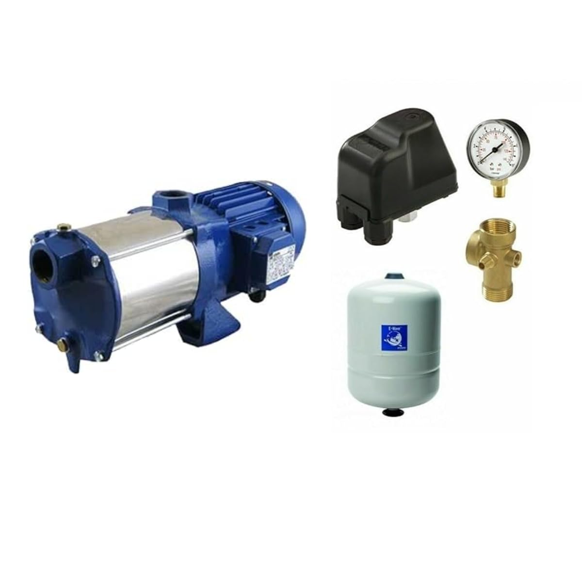 ELETTRO POMPA AUTOCLAVE Kit SMART PRESS CONTROL INVERTER V220 EBARA Hp0.5 1.2 1 (COMPACTAM/12V230+KITAUTOCLAVE24LT)