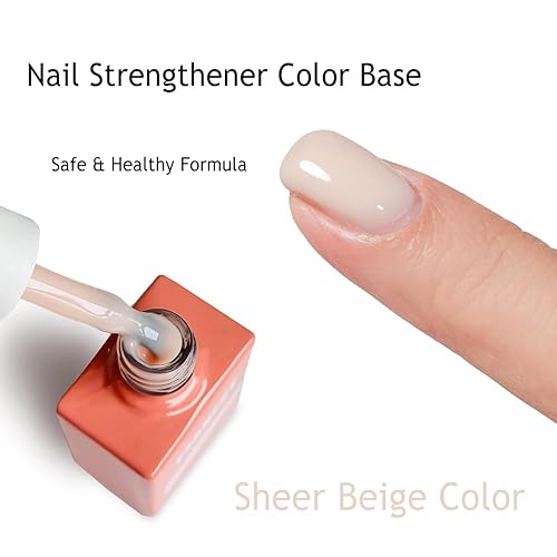Miniatura 8 de FZANEST Esmalte de gel con base de goma, 6 unidades de 0.3 onzas líquidas de gel constructor de gelatina transparente natural nude, rosa en una