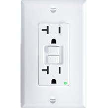 Amico 1 Pack GFCI Outlet 20 Amp with Thinner Design, Non-Tamper Resistant, Self-Test GFI Receptacles with LED Indicator, Wall Plates and Screws Included, Indoor, ETL Listed, White