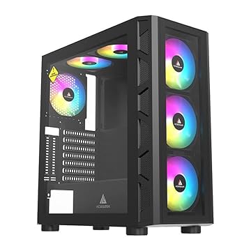 Gabinete Gamer Acegeek Warrior A380 Glass, Full-Tower, Lateral de Vidro, Preto, AG-WARRIORA380GLASS-BK