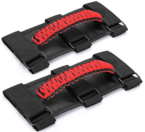 Image of moveland 2 Pack Roll Bar Grab Handles for Jeep Wrangler TJ YJ JK 1955-2023