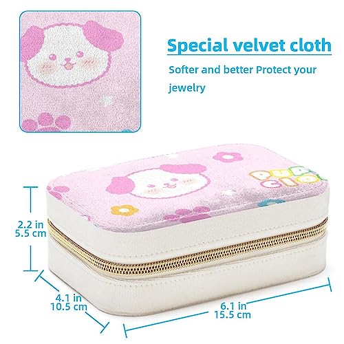 Boîte à bijoux portable chiot, idée cadeaux de demoiselle