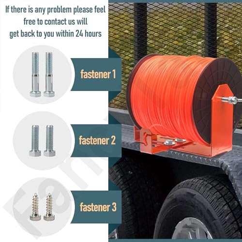 FancyTark Weed Wacker Commercial Trimmer Line Holder | Adjustable Width (4.5“-9.54”) | with Mounting Hardware & Low Profile Steel Bracket for 3 Or 5 Pound Line Spool, Orange - Thumbnail 7