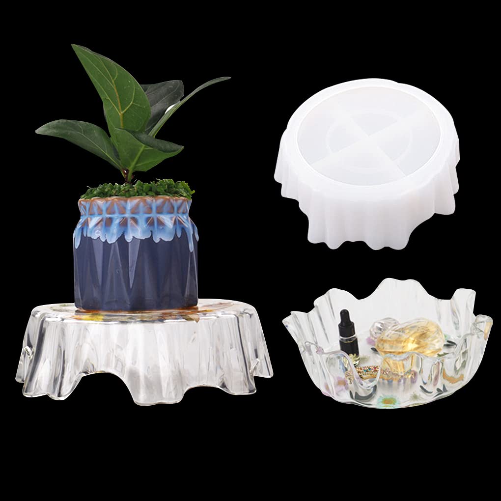 Hearthxy Stampo In Silicone Grande Rotondo Per Il Fai Da Te, In Resina Epossidica, Stampi Fatti A Mano, Vassoio In Silicone Per Tè, Vassoio Da Frutta, Artigianato