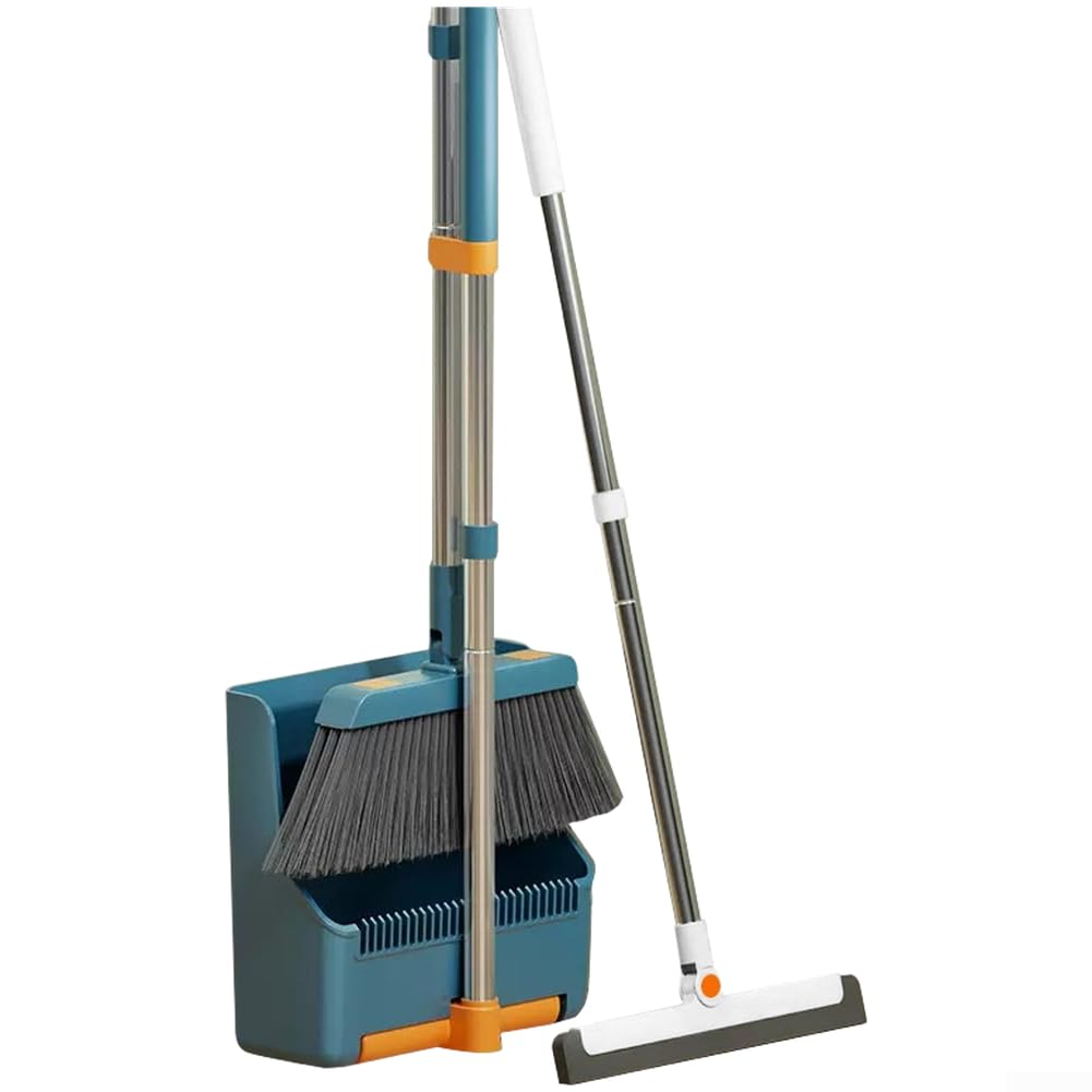 Escoba y Recogedor Plegable con Peine para Pelo(B)