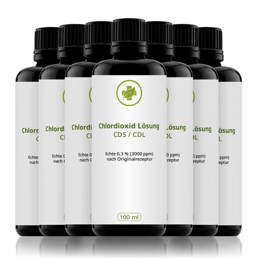 5+2 GRATIS - 100 ml - Chlordioxid Lösung (CDS/CDL) 0,3% in original Mironglas - nach Originalrezeptur - 1 Komponenten Chlordioxidlösung, Trinkwasserdesinfektionsmittel