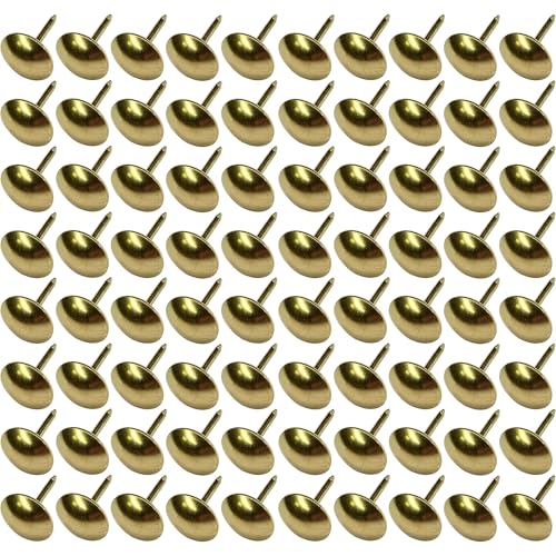cyclingcolors 100x clous tapissier 9mm doré or décoratif ameublement canapé fauteuil lit chaise rénovation, finition laiton