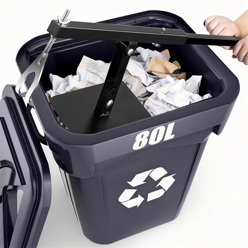 NEWTRY Mini afvalpers handmatige afvalpers voor 60L tot 100L Wheelie Bakken, compact ontwerp, ideaal voor thuiskasten, restaurants, vuilnisbakken
