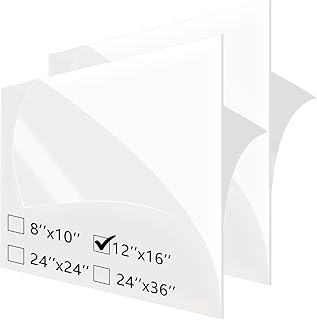 KEVJES Premium Glossy White Cast Acrylic Plexiglass Lucite Sheets-1/8 Inch Thick (3mm) for LED Panel,Sign,Crafting Project,Photo Frame,Laser Cutting and Engraving DIY and more-12x16 inch-3mm,2pack