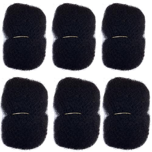 6 unidades cada paquete de 100 % cabello humano afro afro a granel para crear rastas y reparar rastas existentes de 8 pulgadas (negro #1B)