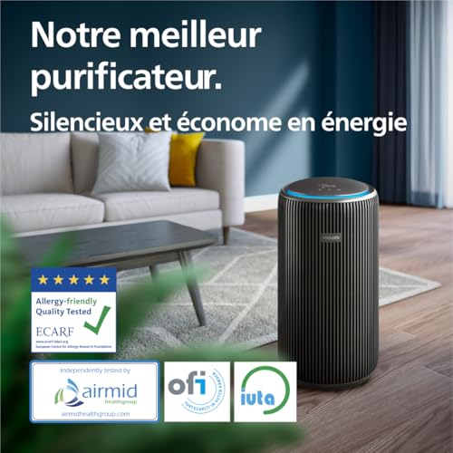 Purificateur d'air Philips série 4200, HEPA NanoProtect + double filtre à charbon actif, CADR 600m³/h pour 156m², ultra-silencieux, intelligent et économe en énergie (AC4221/11) – Image 4