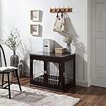 unipaws Furniture Style Dog Crate for Medium Dogs, Indoor Aesthetic Puppy Kennel, Modern Decorative Wooden Wire Pet House Dog Cage, Pretty Cute End Side Table Nightstand, Espresso… 6