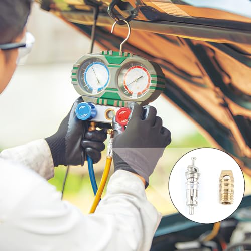 Image of Air Conditioning Repair Ac Valve Core Kit, Air Conditioning Line Repair Tools, Ac Valve Core Removal Tool with Removal and Install Accessory Storage Box A /C