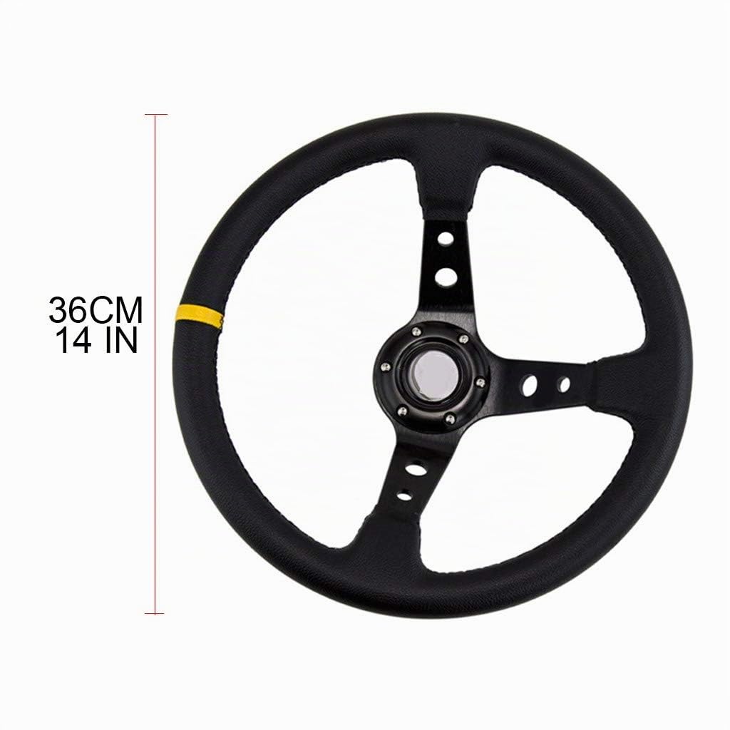 Volant Sport Volants universels de Course Automobile en Cuir PVC de 4 Pouces