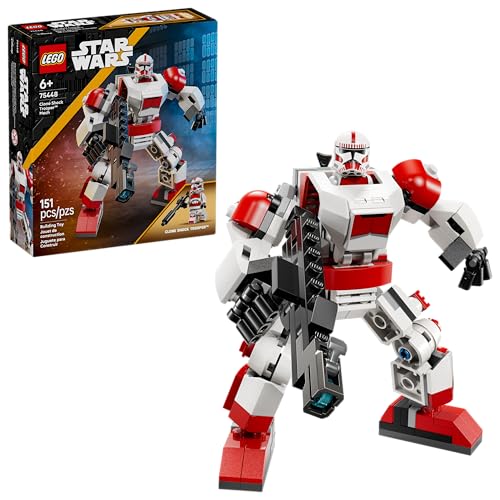 LEGO Star Wars Clone Shock Trooper Mech Building Toy for Boys & Girls - Poseable Star Wars Figure W/Pretend Play Blaster & Stud Shooter for Kids &...