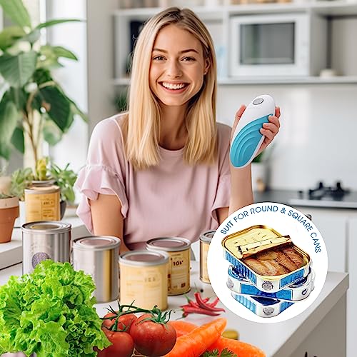 HAUSHOF Electric Can Opener, Automatic Tin Opener with One Touch Switch, Hands-Free and Smooth Edge Battery Tin Openers for The Elderly and Arthritic, Blue - Image 7