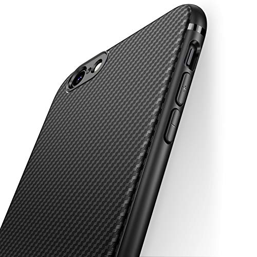 J Jecent Funda iPhone 6 Funda iPhone 6s [Textura Fibra de Carbono] Carcasa Ligera Silicona Suave TPU Gel Bumper Case Cover de Protección...