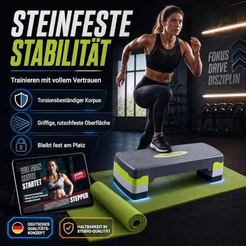 Body & Mind® Aerobic Stepper für Zuhause - Steppbrett mit Anti-Rutsch-Matte – Ansicht 2