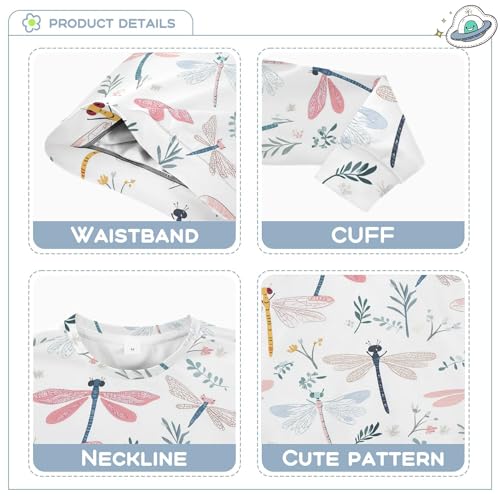 JUNZAN Cute Dragonfly White Little Girls Hoodie Sweatshirt Long Sleeve Hoodies for Girls Party 4T3