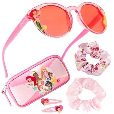 Disney Set de Gafas Sol Niña con Protección UV, Estuche y Accesorios para el Cabello - Regalos para Niñas (Rosa Princesa) | Ya disponible en tu tienda friki favorita! En mundofriki.es!