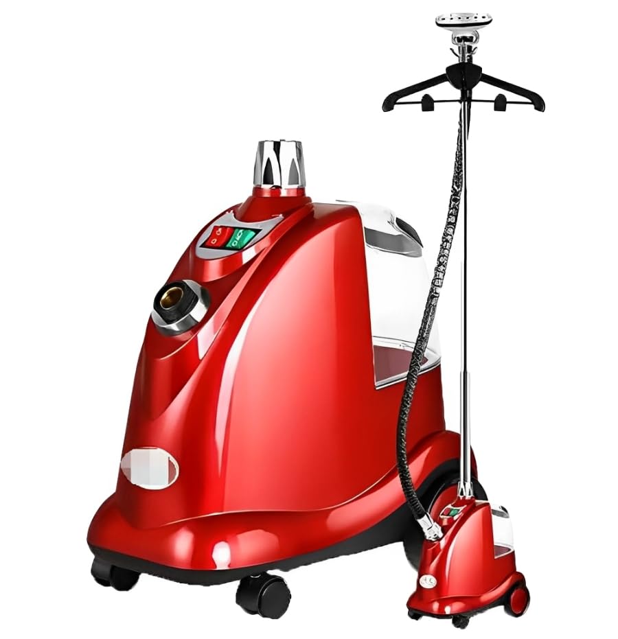 Eleeferri 3 Gears Standing Steamer for Clothes, 1800W Powerful Garment Steamer with3L Water Tank & Roll Wheels, Steaming Wrinkle Remover, Portable Fabric Steamer for Suit, Shirt, Skirt, Trouser