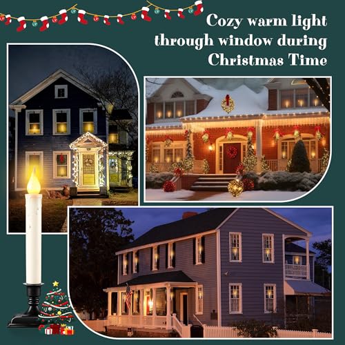 Velas LED para ventana de Enhon pack de 18 unidades con sensor de luz atardecer amanecer 7