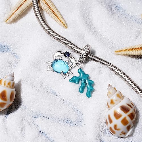Image of GNOCE Ocean World Cute Animal Charm Beads,925 Sterling Silver Dangle Charms Fit Bracelets & Necklace, Hand-Finished Keepsake Travel Jewelry Gift for Women Men BBF