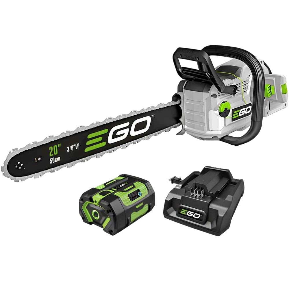 EGO Power+ CS2005 20-Inch 56-Volt Lithium-ion Farm & Ranch Cordless Chain Saw with Digital Display, LED Work Light, 6Ah Battery and 320W Charger