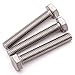 M12-1.75 x 65 mm (4 Pack) Hex Head Bolts Screws Stainless Steel 304 (18-8), Plain Finish, DIN933, Full Thread Machine Screws for Industrial Machinery