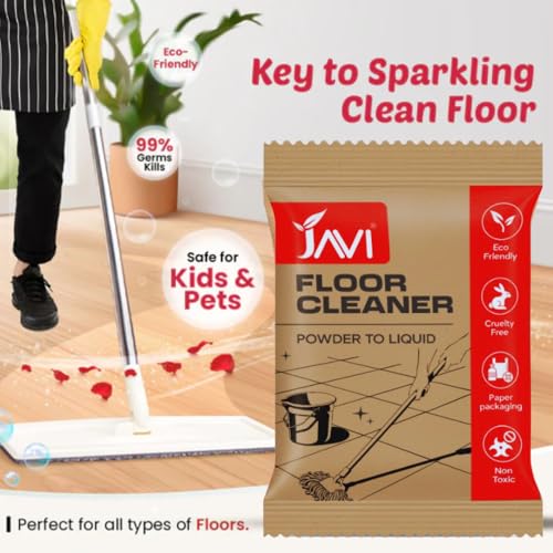 Image of JAVI Plant-Based Powder-to-Liquid Cleaners | Natural, Organic, Biodegradable, Eco-Friendly | 8 in1 Combo (Floor, Bathroom, Toilet, Glass, Fabric, Dish Wash, Safe Wash & All Purpose Cleaner)(4 Liter)