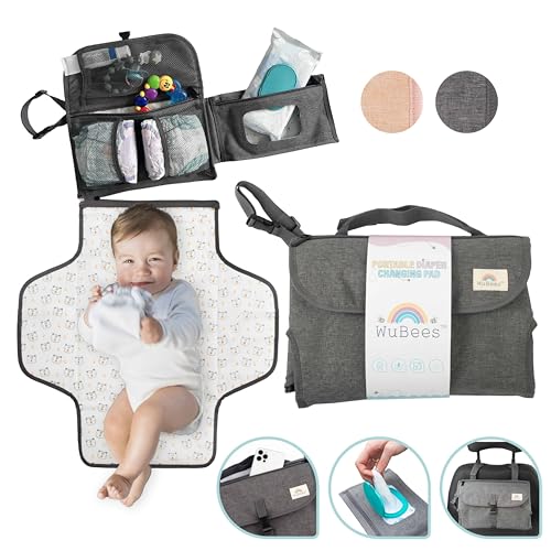 Image of Portable Diaper Changing Pad for Baby Foldable Waterproof Mat Travel Diaper Changing Station Baby Essentials Gifts for Baby Shower Newborn Girls and Boys Baby Stuff by WuBees