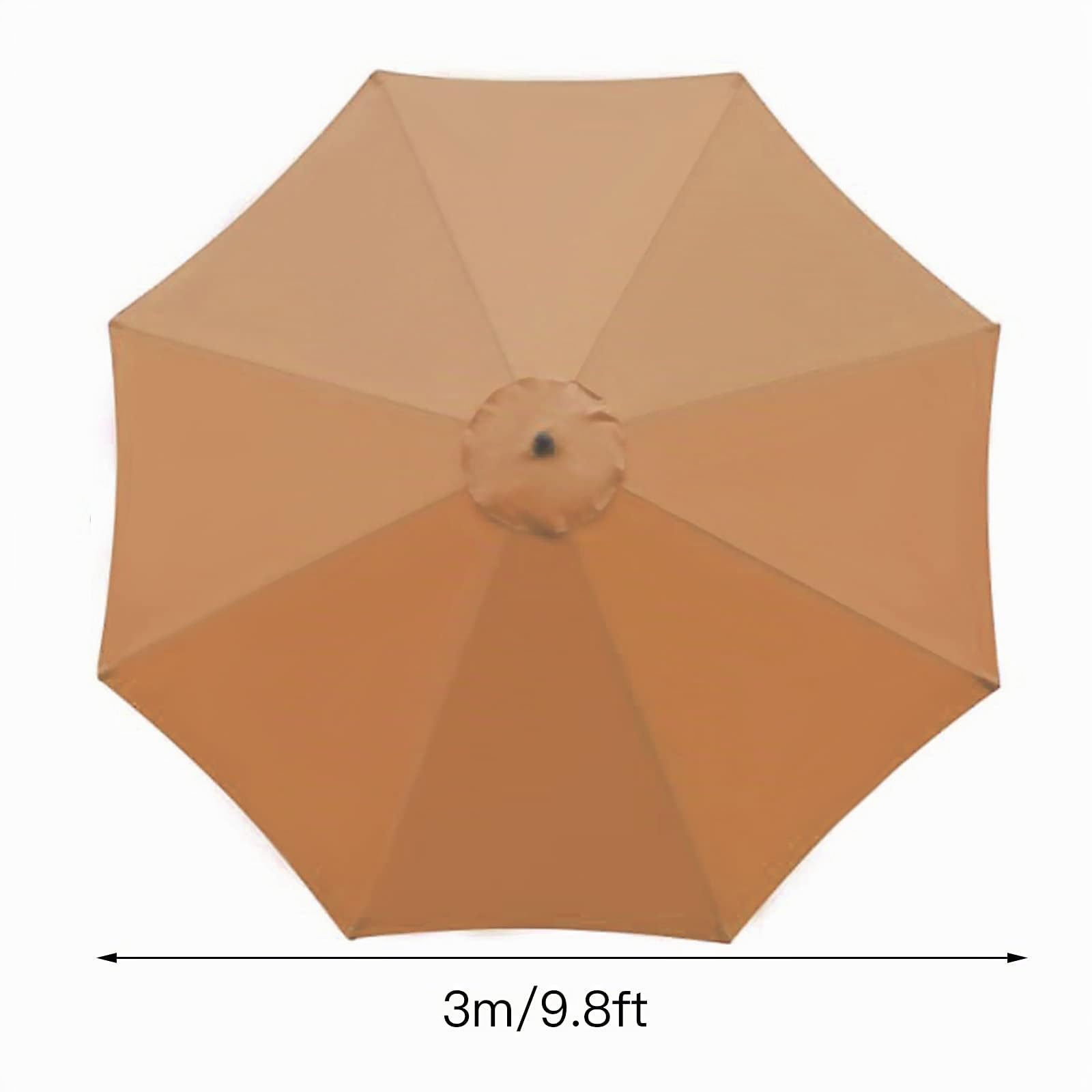 SMLJFO Housse de rechange pour parasol, 8 baleines, 3 m, imperméable, anti-UV, tissu de rechange, kaki